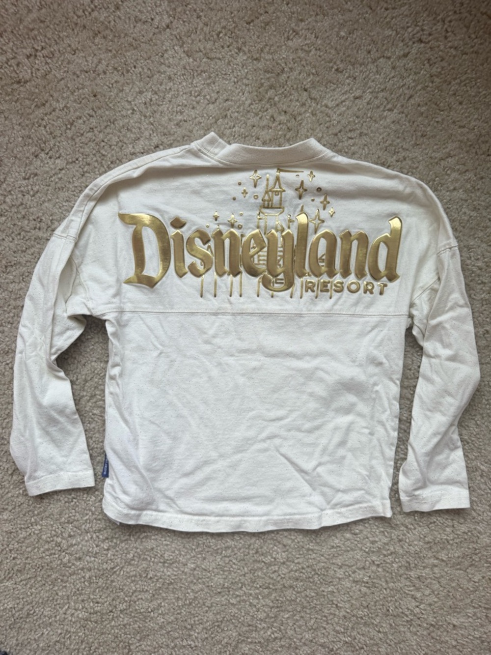 Disney White Long-Sleeve Tee with Metallic Gold Disneyland Logo